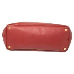 Pre Owned Prada Red Saffiano Lux Leather Large Galleria Tote