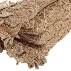 مملوكة مسبقًا حقيبة كتف برادا بيزو دانتيل ذهبي بقلاب