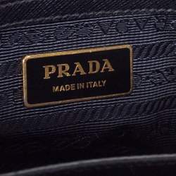 Pre Owned Prada Black Saffiano Leather Small Galleria Double Zip Tote