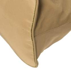 Pre Owned Prada Beige Nylon and Leather Zip Tote