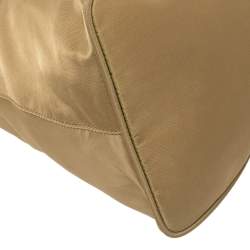 Pre Owned Prada Beige Nylon and Leather Zip Tote
