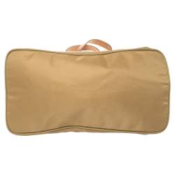 Pre Owned Prada Beige Nylon and Leather Zip Tote