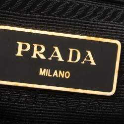 Pre Owned Prada Black Saffiano Leather Small Galleria Double Zip Tote