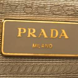 Pre Owned Prada Beige Saffiano Leather Medium Galleria Double Zip Tote
