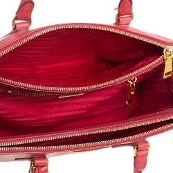 Pre Owned Prada Red Saffiano Lux Leather Small Galleria Tote