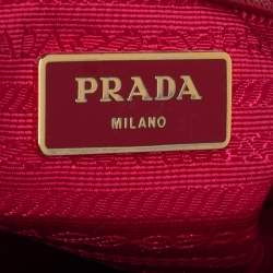 Pre Owned Prada Red Saffiano Lux Leather Small Galleria Tote