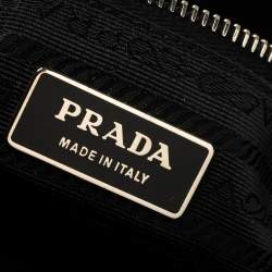 Pre Owned Prada Black Nylon and Leather Flap Hobo