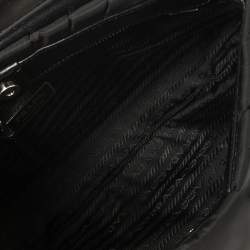 Pre Owned Prada Black Nylon and Leather Flap Hobo