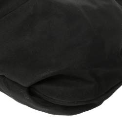 Pre Owned Prada Black Nylon and Leather Flap Hobo