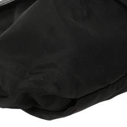 Pre Owned Prada Black Nylon and Leather Flap Hobo