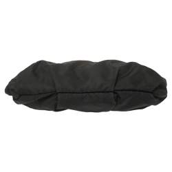 Pre Owned Prada Black Nylon and Leather Flap Hobo