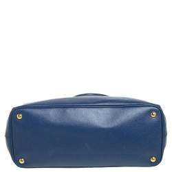 Pre Owned Prada Blue Saffiano Lux Leather Large Galleria Tote