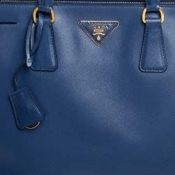 Pre Owned Prada Blue Saffiano Lux Leather Large Galleria Tote
