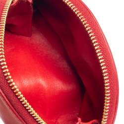 Pre Owned Prada Red Saffiano Leather Coin Purse