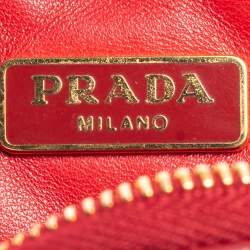 Pre Owned Prada Red Saffiano Leather Coin Purse