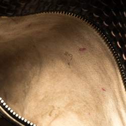 Pre Owned Prada Dark Brown/Black Woven Madras Leather Flap Top Handle Bag