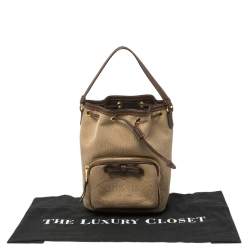 مملوكة مسبقًا حقيبة باكيت برادا كانفاس بني جاكار بالشعار وحواف جلد