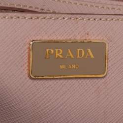 Pre Owned Prada Dusty Pink Saffiano Lux Leather Medium Galleria Tote