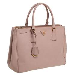 Pre Owned Prada Dusty Pink Saffiano Lux Leather Medium Galleria Tote