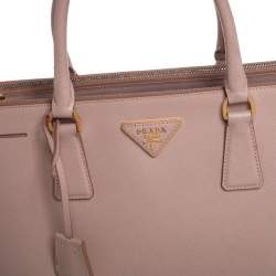 Pre Owned Prada Dusty Pink Saffiano Lux Leather Medium Galleria Tote