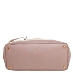 Pre Owned Prada Dusty Pink Saffiano Lux Leather Medium Galleria Tote