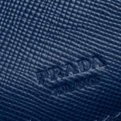 مملوكة مسبقًا محفظة برادا كونتينينتال قلاب جلد سافيانو لوكس أزرق