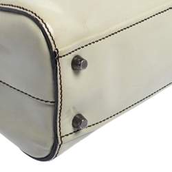 Pre Owned Prada Cream Patent Leather Satchel