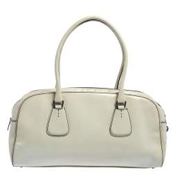 Pre Owned Prada Cream Patent Leather Satchel