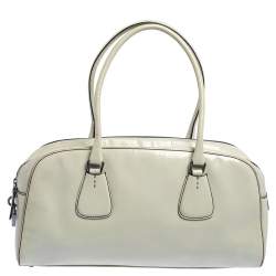 Pre Owned Prada Cream Patent Leather Satchel