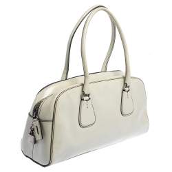 Pre Owned Prada Cream Patent Leather Satchel