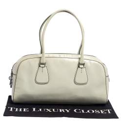 Pre Owned Prada Cream Patent Leather Satchel