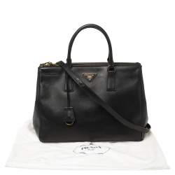 Pre Owned Prada Black Saffiano Lux Leather Medium Galleria Tote