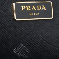 Pre Owned Prada Black Saffiano Lux Leather Medium Galleria Tote
