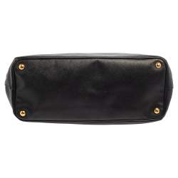 Pre Owned Prada Black Saffiano Lux Leather Large Galleria Double Tip Tote