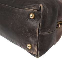 Pre Owned Prada Ombre Beige Glaze Leather Dome Satchel