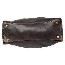 Pre Owned Prada Ombre Beige Glaze Leather Dome Satchel