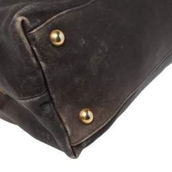 Pre Owned Prada Ombre Beige Glaze Leather Dome Satchel