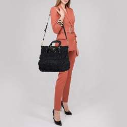 Pre Owned Prada Black  Nylon Tessuto Gaufre Tote