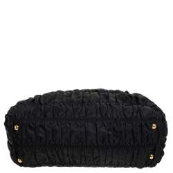 Pre Owned Prada Black  Nylon Tessuto Gaufre Tote