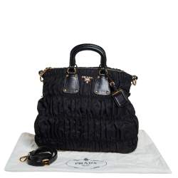 Pre Owned Prada Black  Nylon Tessuto Gaufre Tote