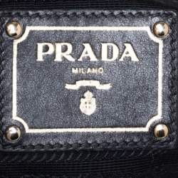 Pre Owned Prada Black  Nylon Tessuto Gaufre Tote