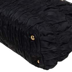 Pre Owned Prada Black  Nylon Tessuto Gaufre Tote