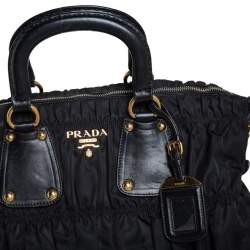 Pre Owned Prada Black  Nylon Tessuto Gaufre Tote