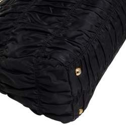 Pre Owned Prada Black  Nylon Tessuto Gaufre Tote
