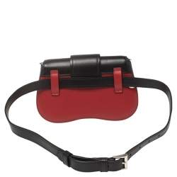 Pre Owned Prada Red/Black City Leather Sidonie Belt Bag