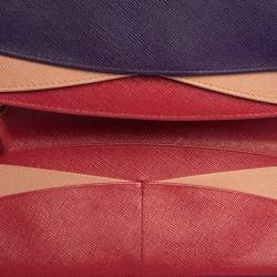 مملوكة  مسبقًا محفظة كونتينينتال برادا جلد سافيانو بنفسجي قلاب