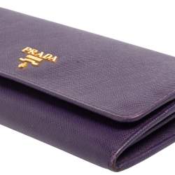 مملوكة مسبقًا محفظة كونتينينتال برادا جلد سافيانو بنفسجي قلاب