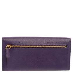 مملوكة مسبقًا محفظة كونتينينتال برادا جلد سافيانو بنفسجي قلاب