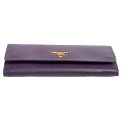 مملوكة مسبقًا محفظة كونتينينتال برادا جلد سافيانو بنفسجي قلاب