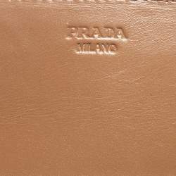 Pre Owned Prada Tan Ostrich Continental Wallet
